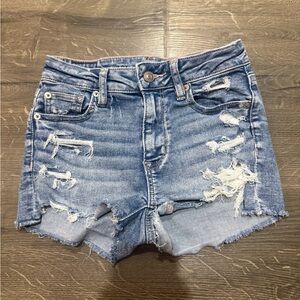 American Eagle Outfitters Ripped Blue Jean Shorts